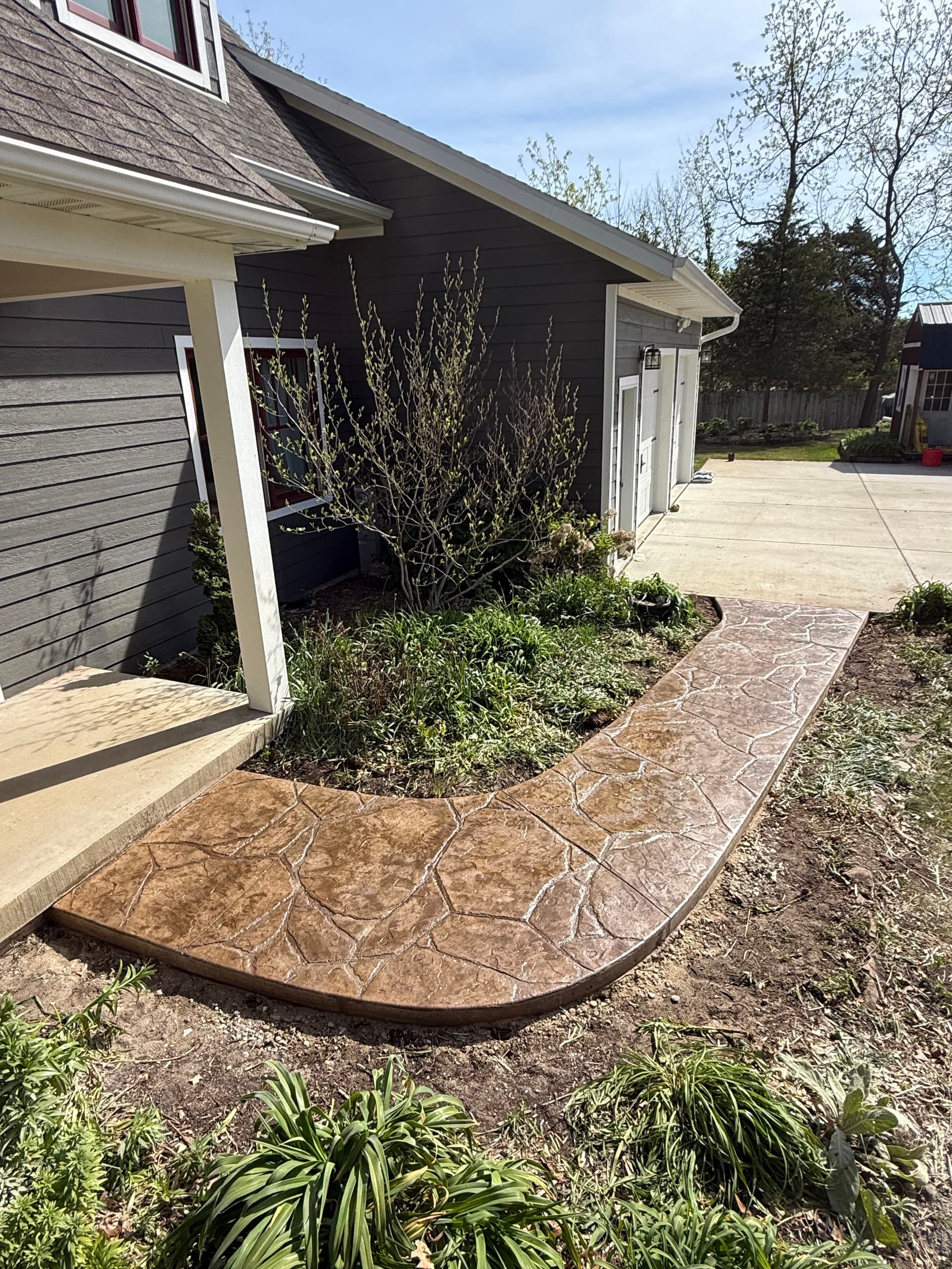 Custom Stamped Concrete Walkway in Mazomanie, WI image